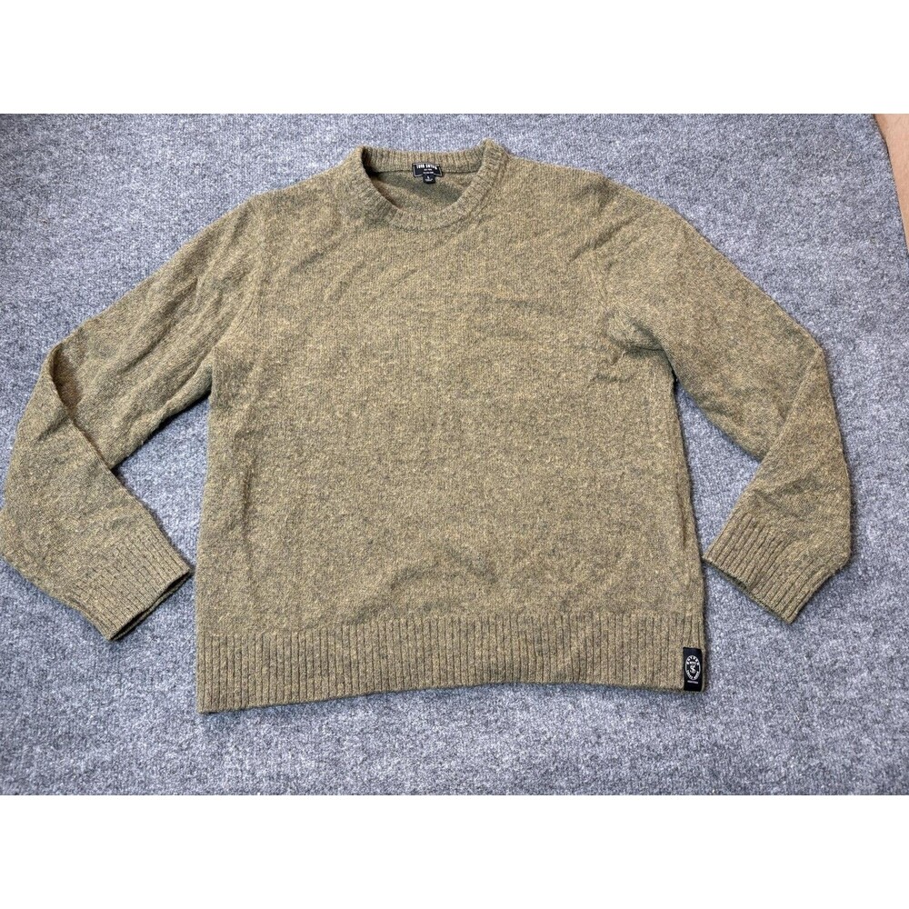Todd Snyder Sweater Mens L Green 100% Wool Crew Neck Knit Pullover Italian Yarn